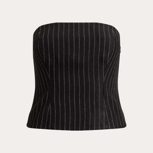 Bustier à rayures tennis en toile de lin - Lauren - Modalova