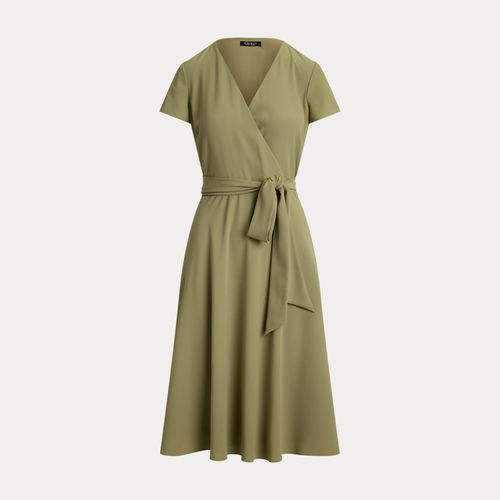 Robe ceinturée col en V croisé georgette - Lauren - Modalova