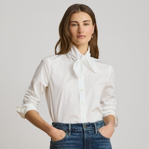 Chemise lavallière en popeline de coton - Lauren - Modalova