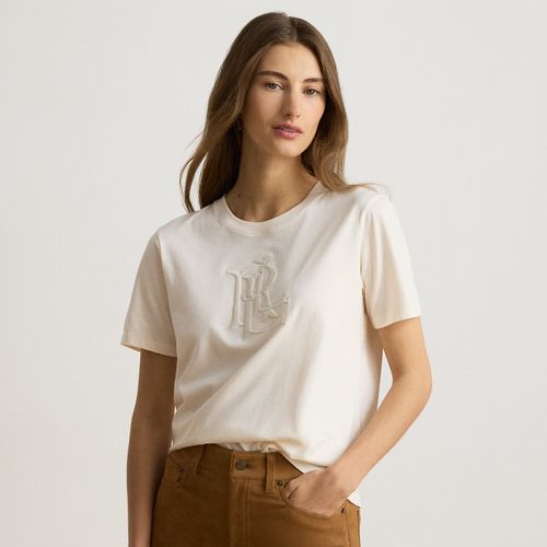 T-shirt à logo brodé en jersey de coton - Lauren - Modalova