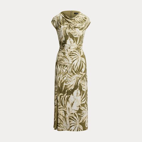 Robe col boule et motif palmes en jersey - Lauren - Modalova