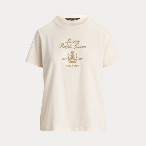 T-shirt jersey de coton à écusson brodé - Lauren - Modalova