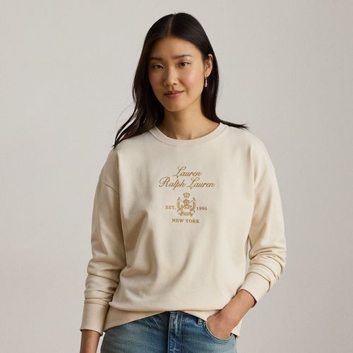 Pull à écusson brodé en coton éponge - Lauren - Modalova