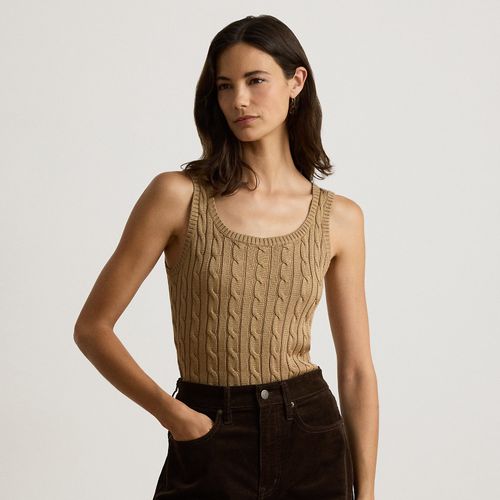 Pull torsadé sans manches coton mélangé - Lauren - Modalova