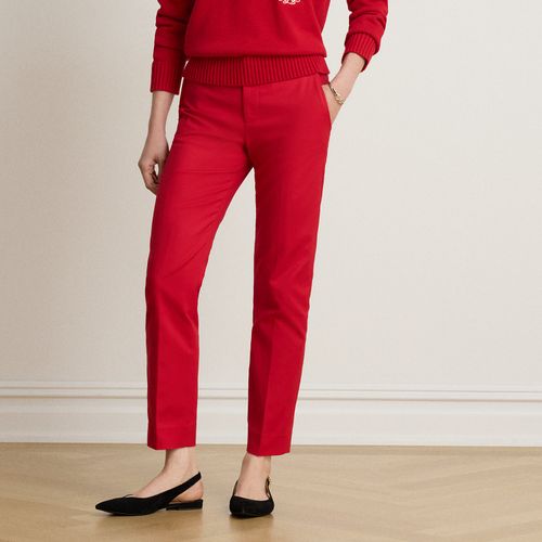 Pantalon slim droit en coton double face - Lauren - Modalova