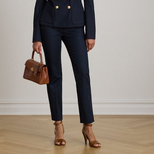 Pantalon slim droit en coton double face - Lauren - Modalova