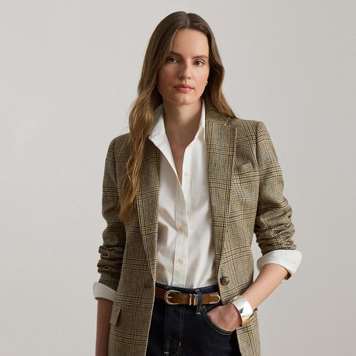 Blazer prince-de-galles en sergé de lin - Lauren - Modalova
