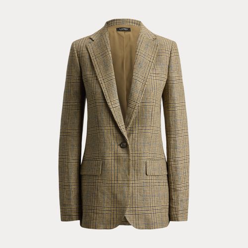 Blazer prince-de-galles en sergé de lin - Lauren - Modalova