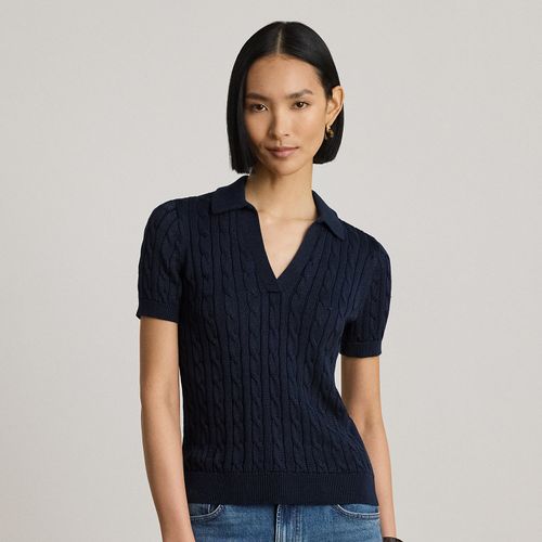 Pull torsadé à manches courtes en coton - Lauren - Modalova