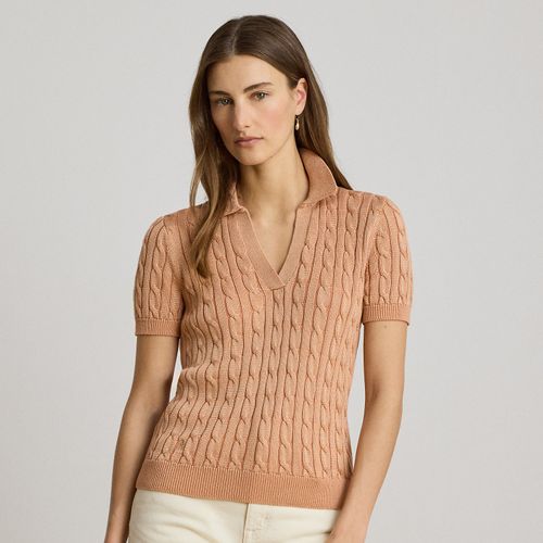 Pull torsadé à manches courtes en coton - Lauren - Modalova