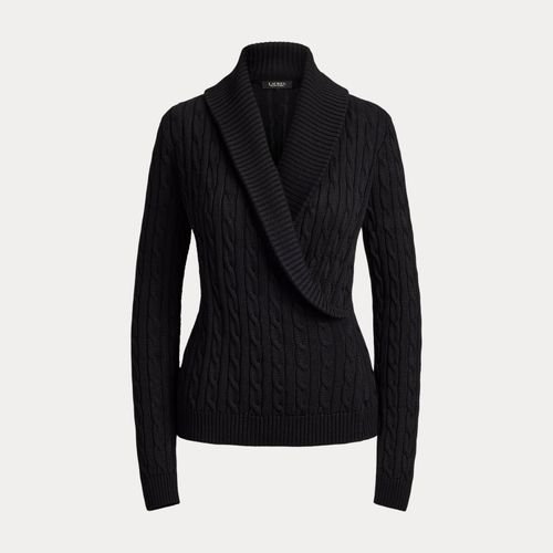Pull col châle torsadé en coton mélangé - Lauren - Modalova