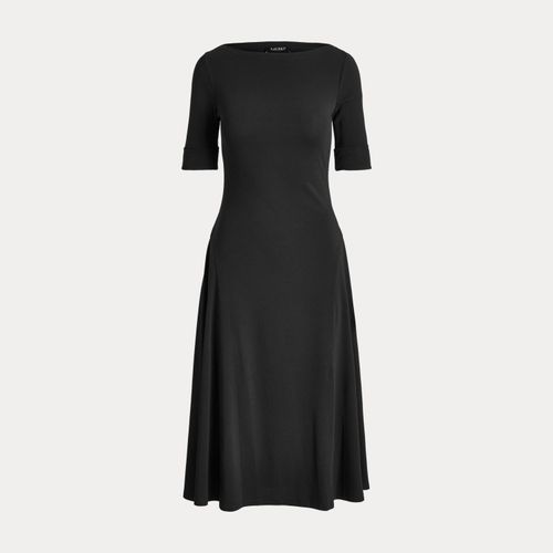 Petite - Robe mi-longue en coton stretch côtelé - Lauren Petite - Modalova
