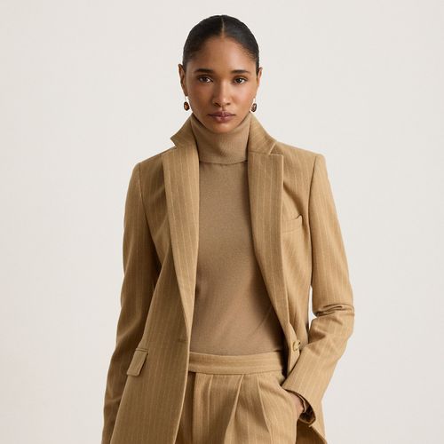 Petite - Blazer en sergé de laine milleraies - Lauren Petite - Modalova