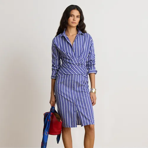 Petite - Robe-chemise en popeline de coton rayée - Lauren Petite - Modalova