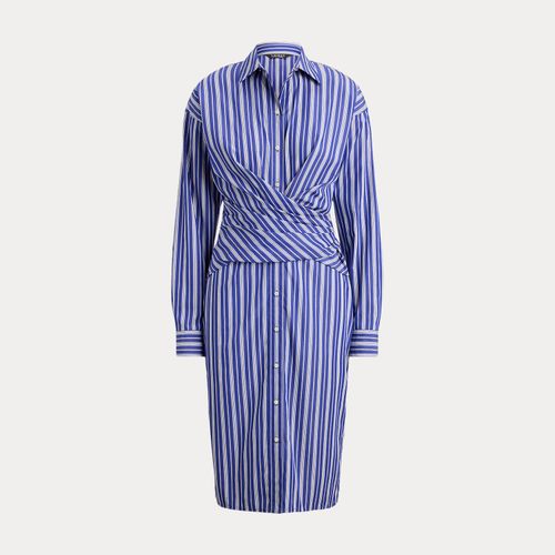 Petite - Robe-chemise en popeline de coton rayée - Lauren Petite - Modalova