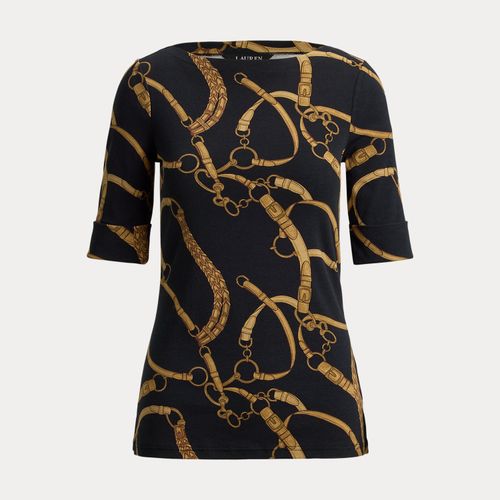 Petite - T-shirt en coton à motif de brides - Lauren Petite - Modalova