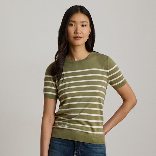 Petite - Pull rayé à manches courtes - Lauren Petite - Modalova