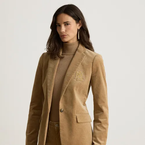 Petite - Blazer velours côtelé de coton stretch - Lauren Petite - Modalova