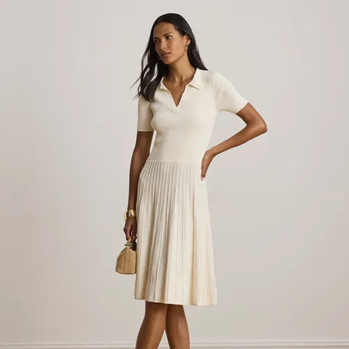 Petite - Robe-pull côtelée à manches courtes - Lauren Petite - Modalova