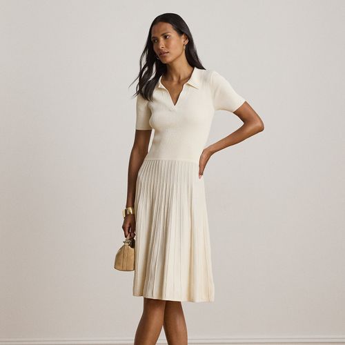 Petite - Robe-pull côtelée à manches courtes - Lauren Petite - Modalova