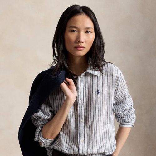 Chemise large et courte en lin vichy - Polo Ralph Lauren - Modalova
