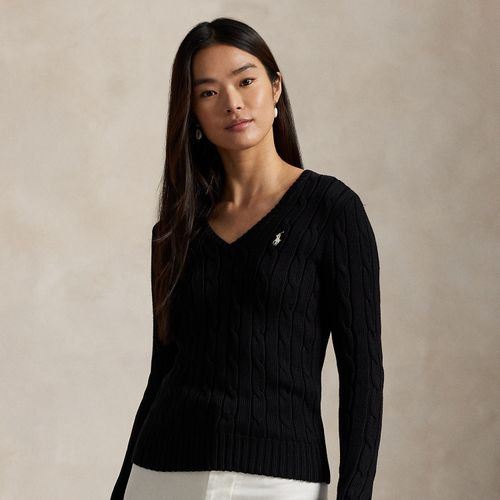 Pull col en V torsadé en coton - Polo Ralph Lauren - Modalova