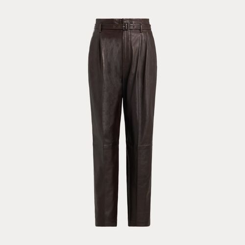 Pantalon à pinces ceinturé en cuir - Polo Ralph Lauren - Modalova