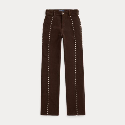 Pantalon droit en velours côtelé clouté - Polo Ralph Lauren - Modalova
