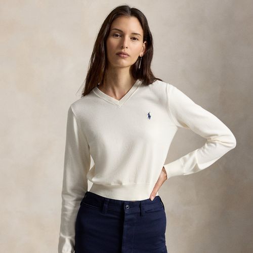 Pull col en V Shrunken Fit en coton - Polo Ralph Lauren - Modalova