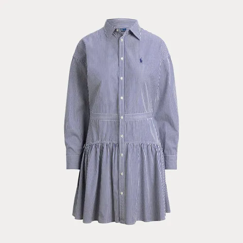 Robe-chemise rayée à pans popeline coton - Polo Ralph Lauren - Modalova