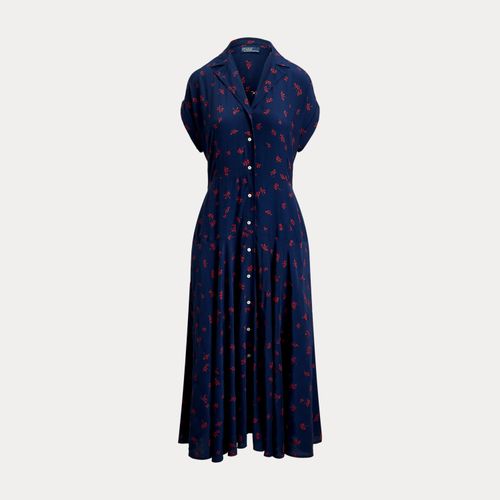 Robe-chemise fleurie à mancherons crêpe - Polo Ralph Lauren - Modalova