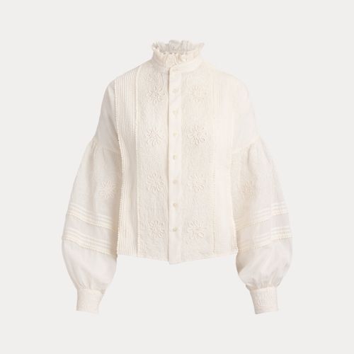 Chemise brodée à col volanté - Polo Ralph Lauren - Modalova