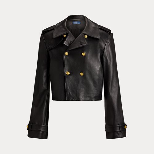 Veste croisée courte en cuir - Polo Ralph Lauren - Modalova