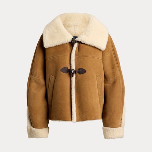 Veste trapèze à bâtonnets en peau lainée - Polo Ralph Lauren - Modalova