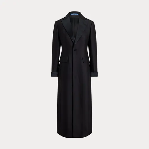 Manteau long de smoking crêpe laine soie - Polo Ralph Lauren - Modalova