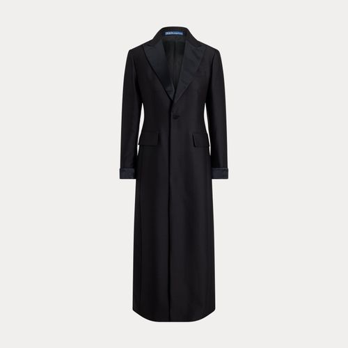 Manteau long de smoking crêpe laine soie - Polo Ralph Lauren - Modalova
