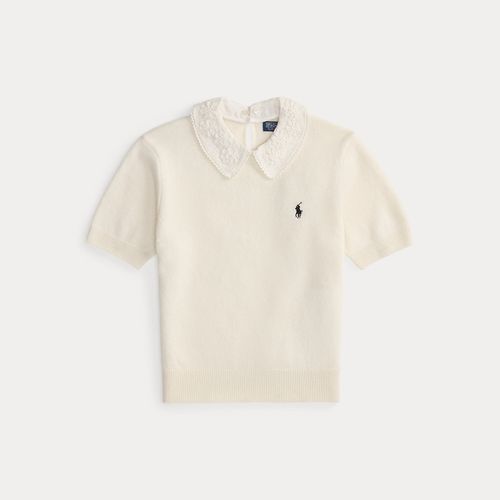 Pull col en dentelle manches courtes - Polo Ralph Lauren - Modalova