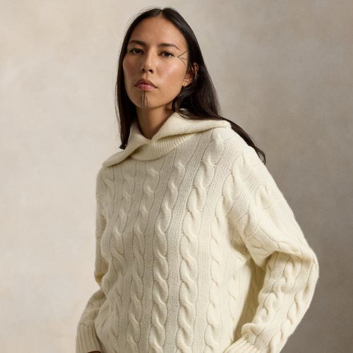 Pull torsadé col large laine-cachemire - Polo Ralph Lauren - Modalova