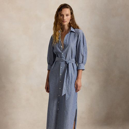 Robe-chemise manches raglan en coton-lin - Polo Ralph Lauren - Modalova