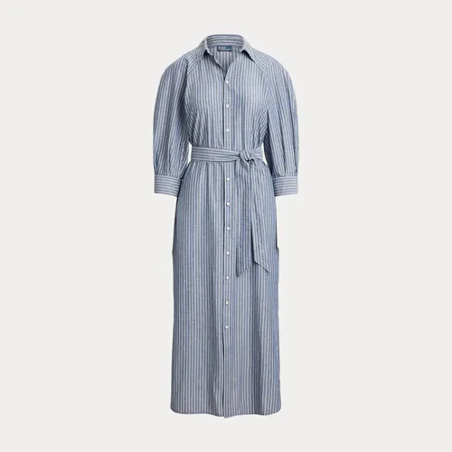 Robe-chemise manches raglan en coton-lin - Polo Ralph Lauren - Modalova