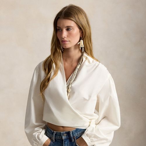Blouse cache-cœur en coton-soie - Polo Ralph Lauren - Modalova