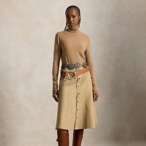 Jupe mi-longue sergé de coton et laine - Polo Ralph Lauren - Modalova