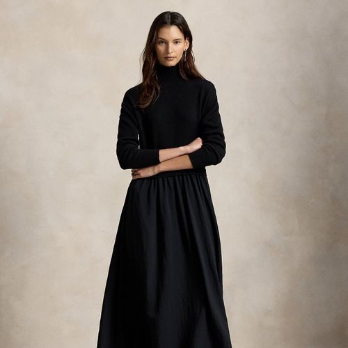 Robe en crêpe avec corsage de laine - Polo Ralph Lauren - Modalova