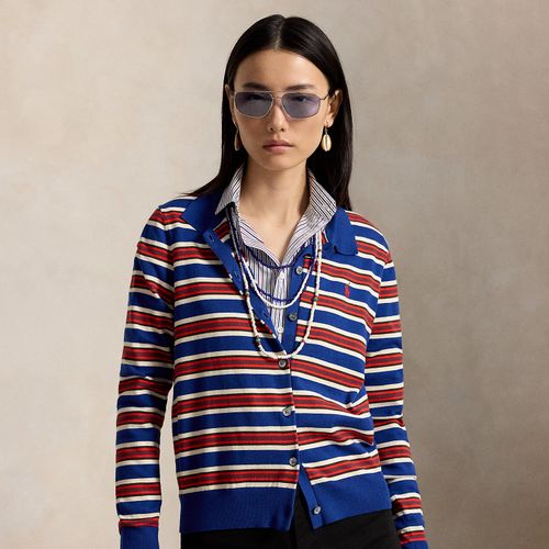 Cardigan rayé à col polo - Polo Ralph Lauren - Modalova