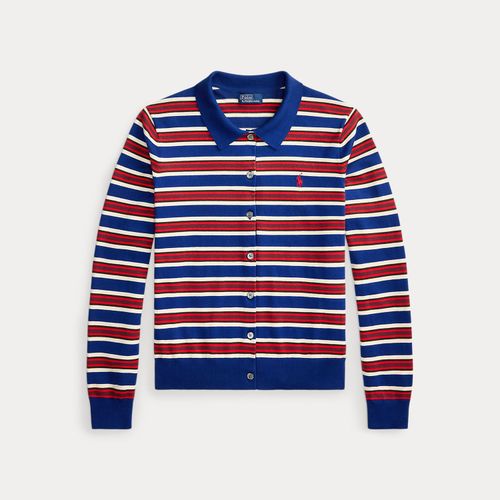 Cardigan rayé à col polo - Polo Ralph Lauren - Modalova