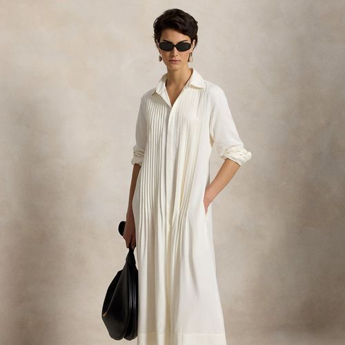 Robe-chemise à plastron plissé - Polo Ralph Lauren - Modalova