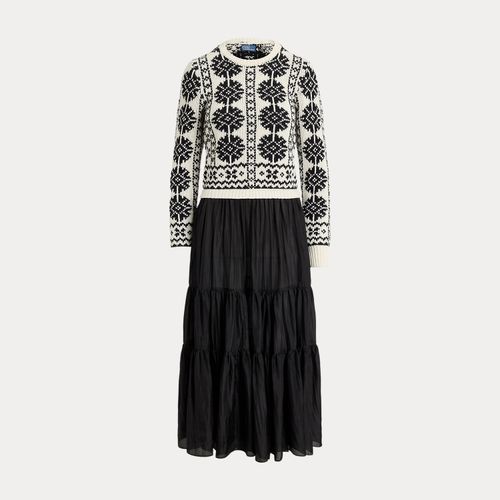Robe gitane en soie à corsage en maille - Polo Ralph Lauren - Modalova