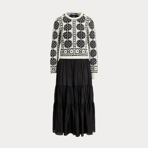 Robe gitane en soie à corsage en maille - Polo Ralph Lauren - Modalova