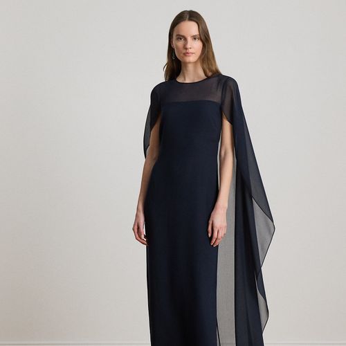 Robe du soir à cape en georgette - Lauren - Modalova