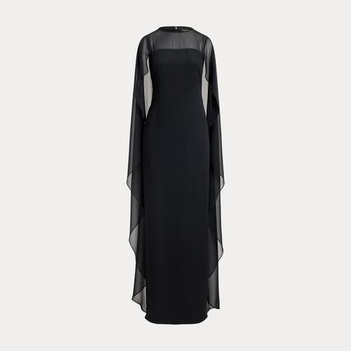 Robe du soir à cape en georgette - Lauren - Modalova